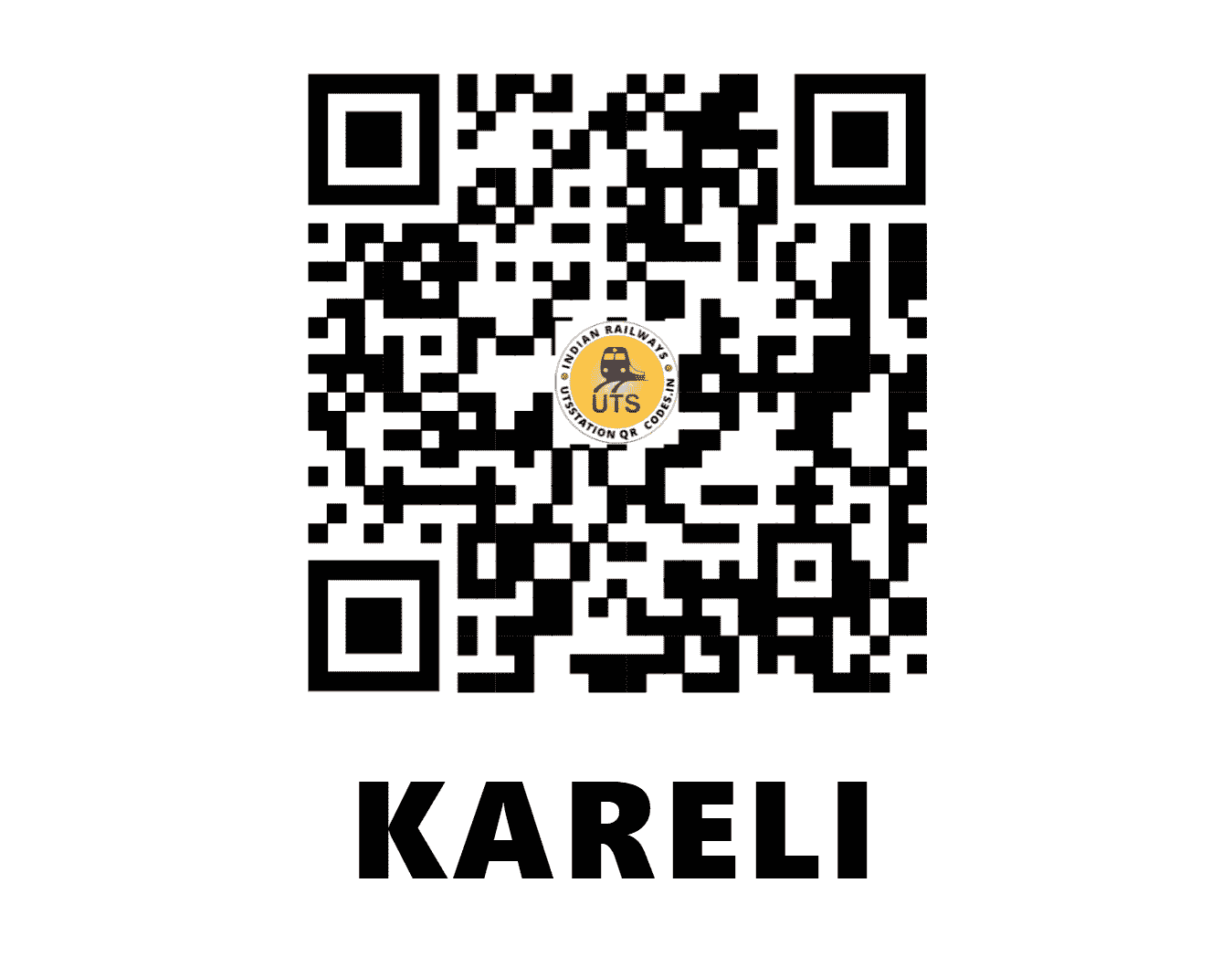 UTS QR Code for KARELI - KY - WC (MADHYA PRADESH)